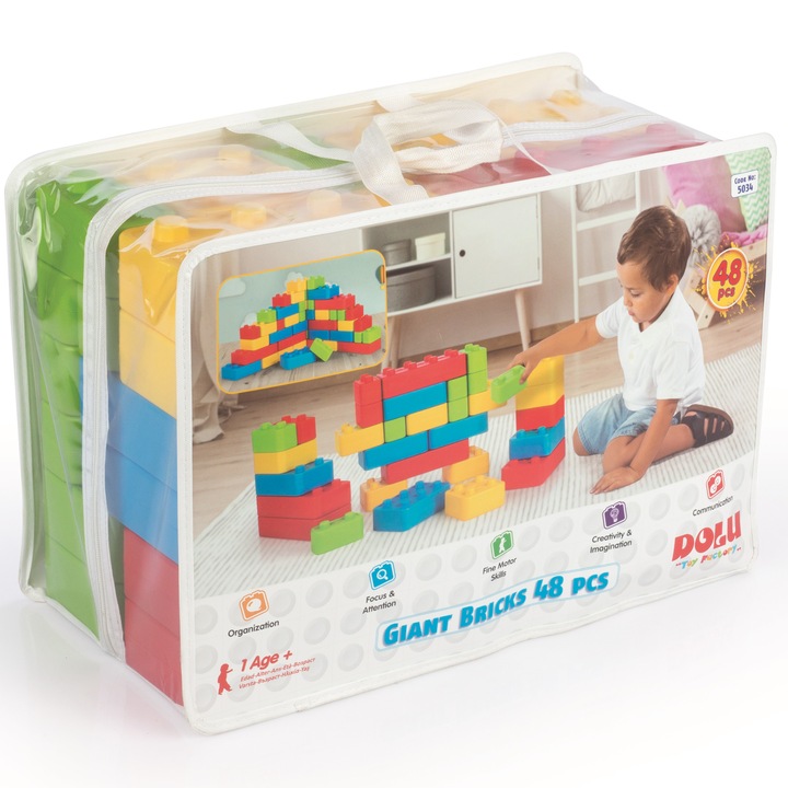 Конструктор Dolu - Гигантски кубчета, 48 части