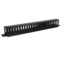 Ghidaj organizator cabluri LanKATT din PLASTIC pentru rack, negru, 1U (wire manager)