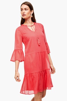s.Oliver, Rochie evazata cu maneci 3/4, Roz aprins s.Oliver, Rochie evazata cu maneci 3/4, Roz aprins