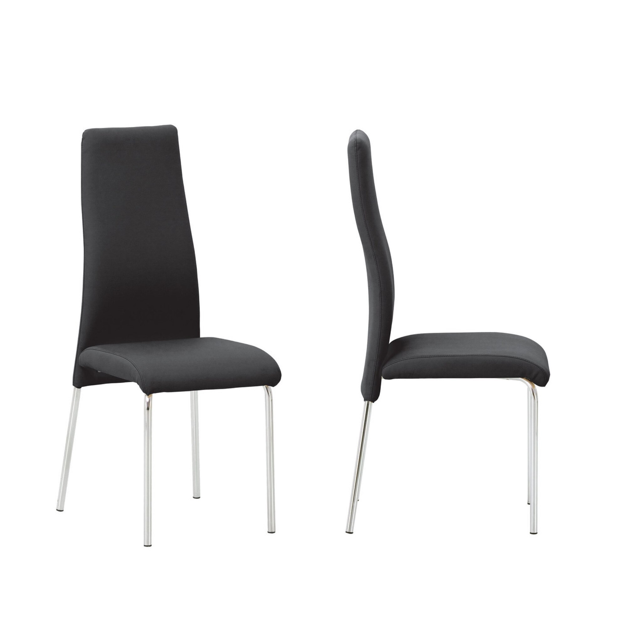 Set 2 scaune bucatarie TAILER, Negru piele ecologica