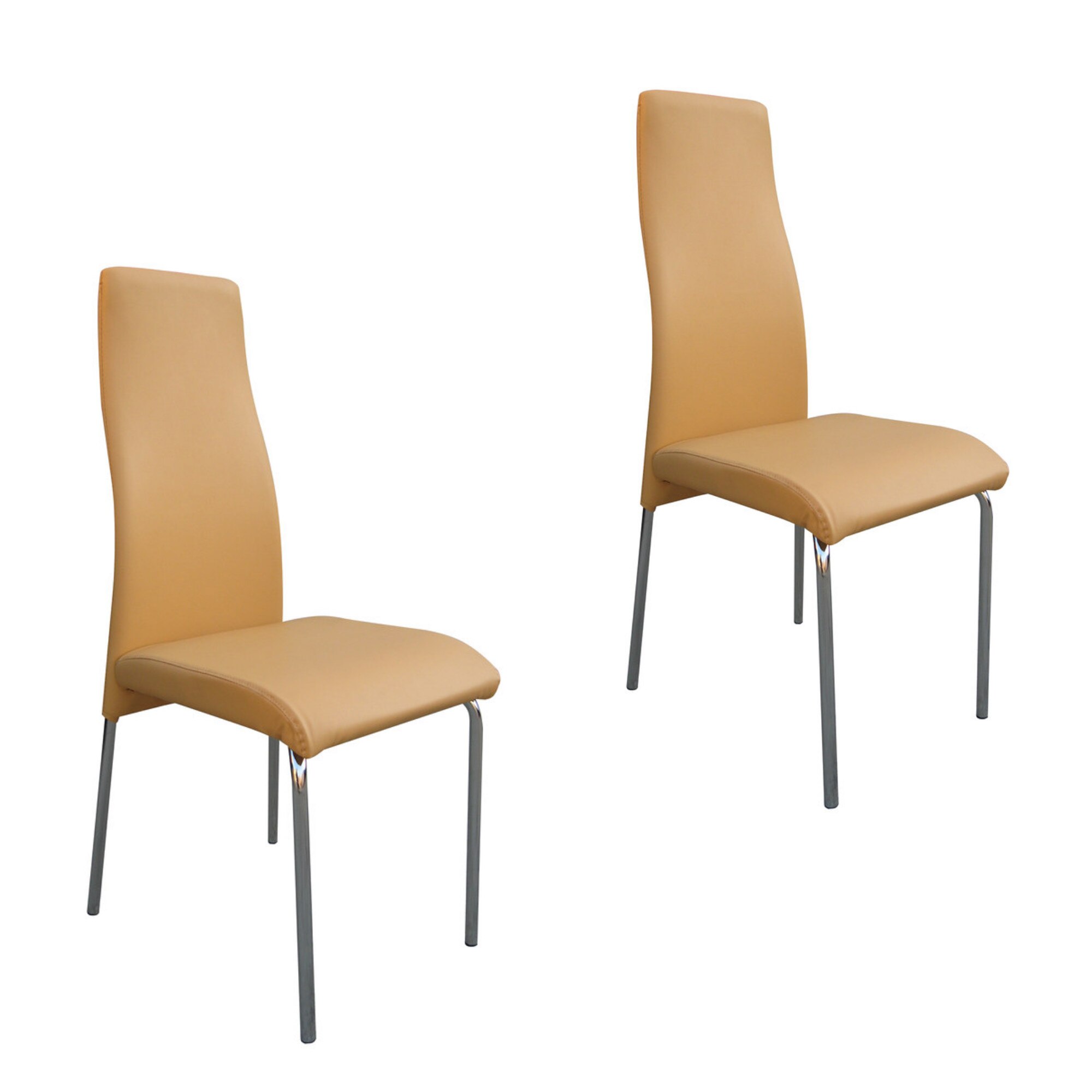 Set 2 scaune bucatarie TAILER, Ocru piele ecologica