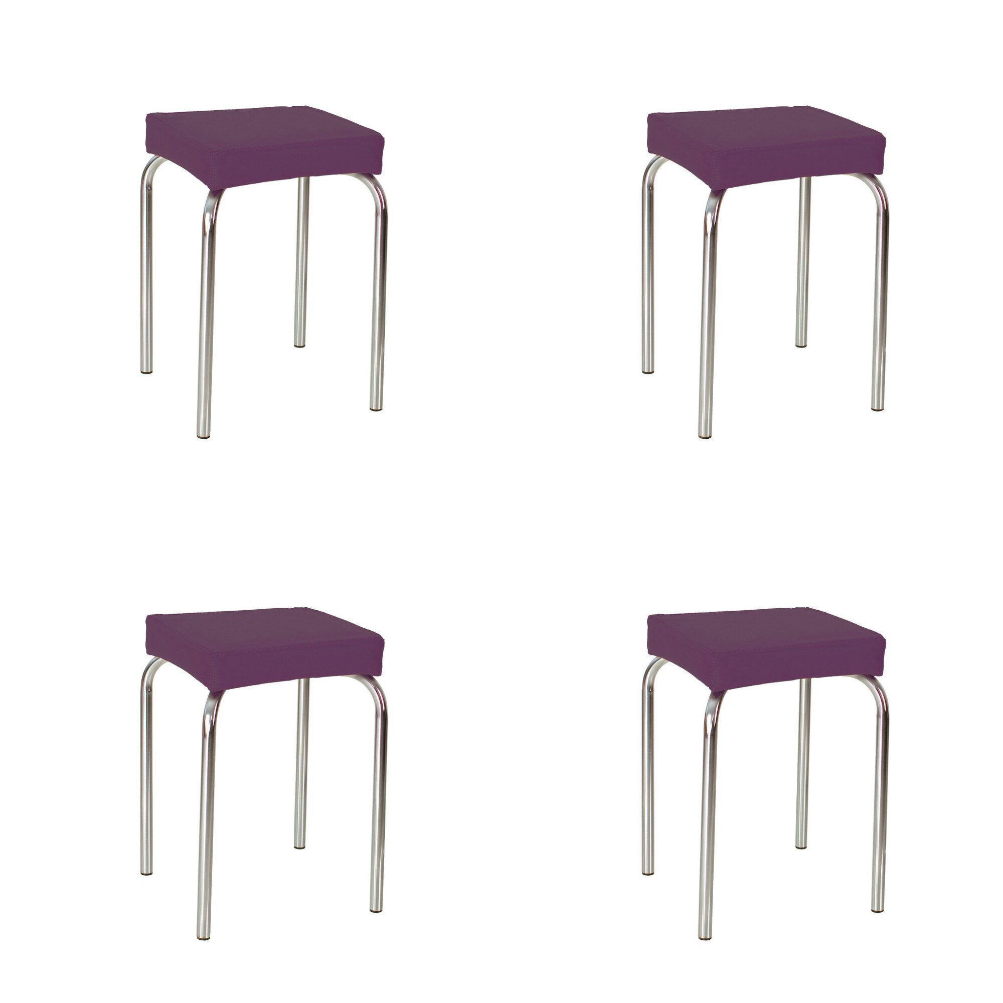 Set 4 scaune bucatarie TUTTI, piele ecologica, Mov