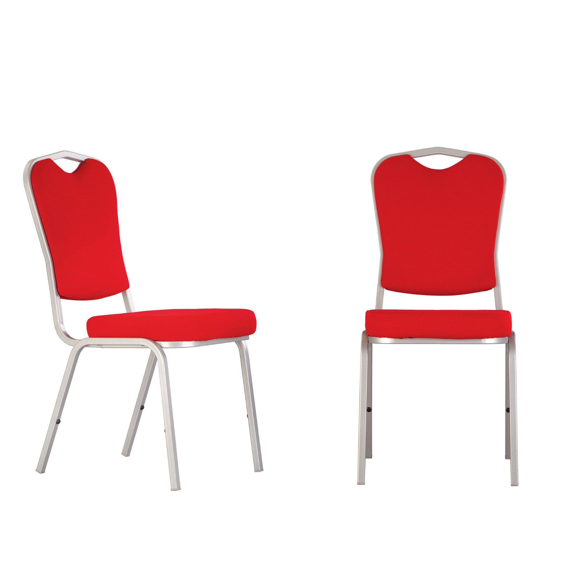 Set 2 scaune bucatarie PRAGA Alu, stofa lusso, Rosu