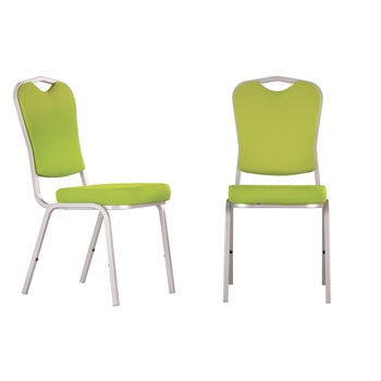 Set 2 scaune bucatarie PRAGA Alu, stofa lusso, Verde