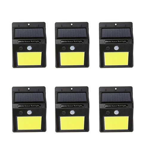 Pachet 6 Lampi Solare GAIA ,Pro48, Puternice De Perete Cu Senzor De Miscare Si Lumina Cu 48 Leduri COB ,Rezistente La Apa,IP65