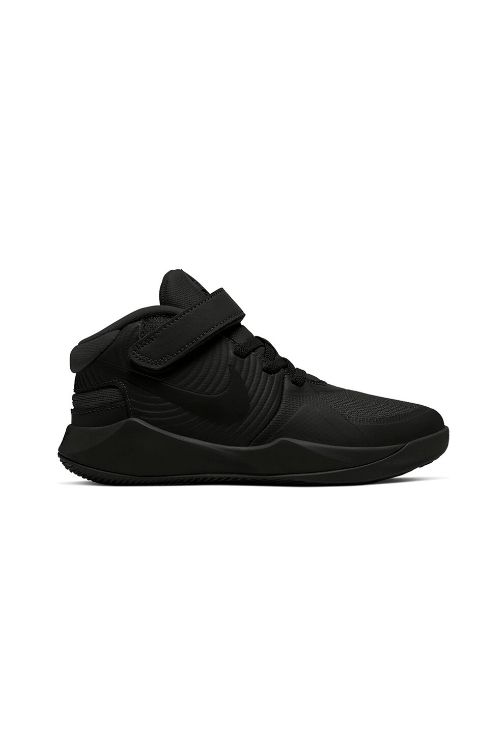 Nike, Pantofi sport cu banda velcro Team Hustle D 9 FlyEase, Negru, 28 EU