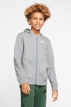 Nike, Hanorac cu fermoar Sportswear Club, Gri melange Nike, Hanorac cu fermoar Sportswear Club, Gri melange