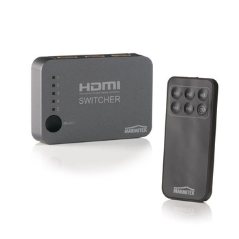 Switch selector Marmitek HDMI Connect 350 UHD, cu telecomanda si extensie IR, 5 intrari, 4K support Switch selector Marmitek HDMI Connect 350 UHD, cu telecomanda si extensie IR, 5 intrari, 4K support