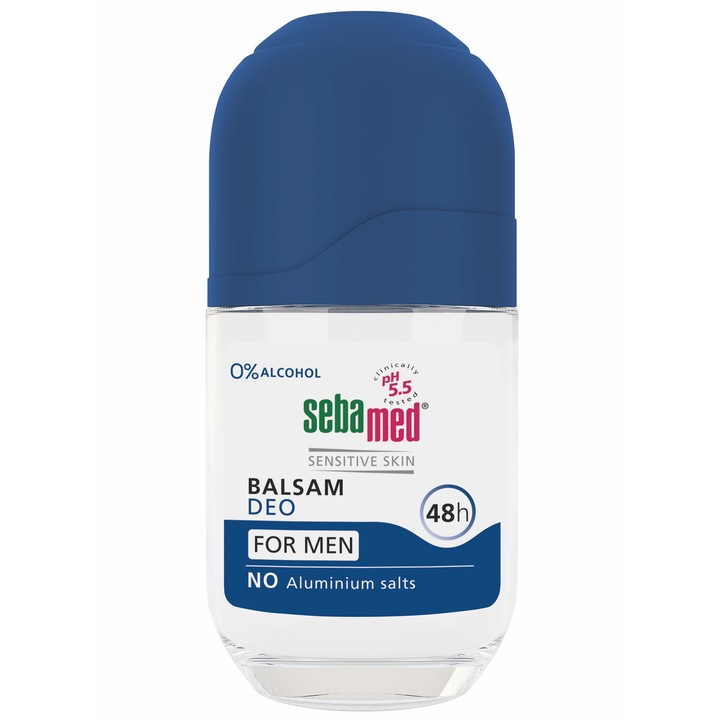 Deodorant balsam roll-on Sensitive Sebamed pentru barbati, 50 ml
