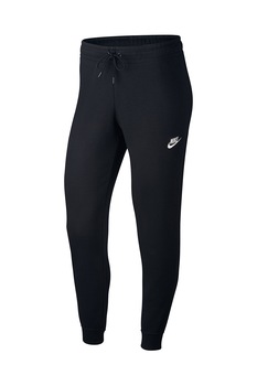 Nike, Pantaloni sport slim fit cu snur in talie Essential, Negru/Alb