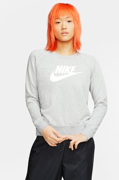Nike, Bluza sport cu maneci raglan Essential, Gri melange Nike, Bluza sport cu maneci raglan Essential, Gri melange