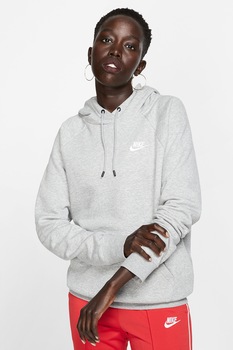 Nike, Hanorac cu maneci raglan si buzunar kangaroo Essentials, Gri melange Nike, Hanorac cu maneci raglan si buzunar kangaroo Essentials, Gri melange