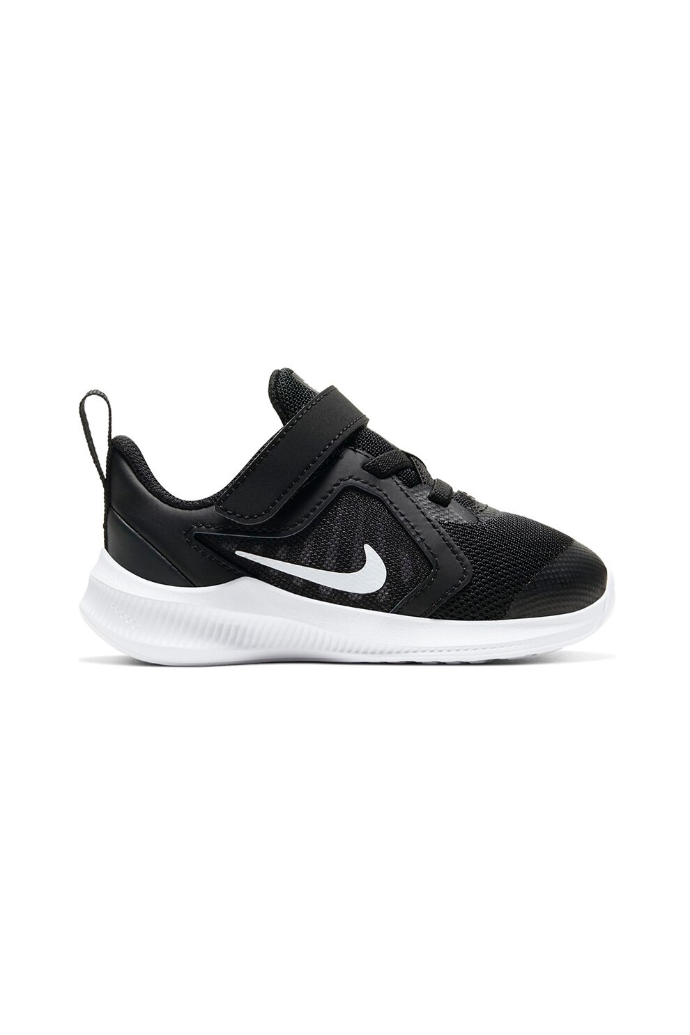 Nike, Pantofi sport cu velcro Downshifter, Negru/Alb, 19.5 EU