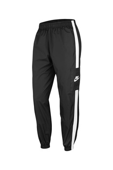 Nike, Pantaloni sport conici cu benzi laterale contrastante, Negru/Alb