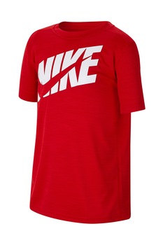 Nike, Tricou cu imprimeu logo, pentru fitness, Rosu/Alb Nike, Tricou cu imprimeu logo, pentru fitness, Rosu/Alb