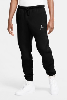 Nike, Pantaloni sport cu snur in talie Jumpman Air, Negru Nike, Pantaloni sport cu snur in talie Jumpman Air, Negru