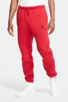 Nike, Pantaloni sport cu snur in talie Jumpman Air, Rosu vermilion