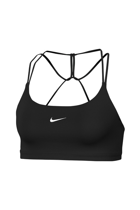 Nike, Indy Dri-Fit enyhe tartást adó párnázás nélküli sportmelltartó, Fekete, L