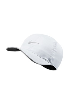 Nike, Sapca unisex cu tehnologie Dri-Fit, pentru alergare Featherlight, Alb Nike, Sapca unisex cu tehnologie Dri-Fit, pentru alergare Featherlight, Alb