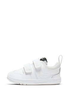 Nike, Pantofi din piele, cu velcro, Pico 5, Alb Nike, Pantofi din piele, cu velcro, Pico 5, Alb