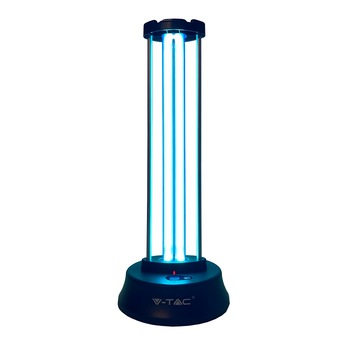 Lampa bactericida cu dubla sterilizare Ultraviolete si Ozon, 38W, cu senzor de prezenta si display pentru timer Lampa bactericida cu dubla sterilizare Ultraviolete si Ozon, 38W, cu senzor de prezenta si display pentru timer