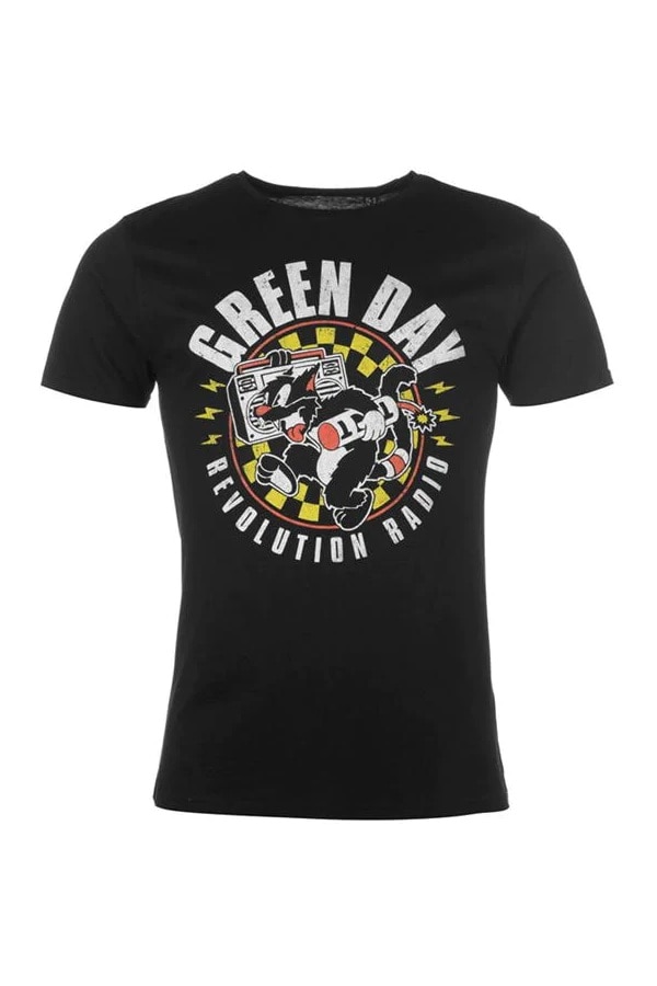 Tricou de bumbac, Band, Negru, L EU