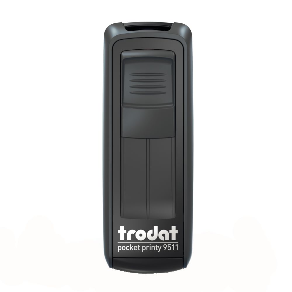 Stampila buzunar Trodat Pocket Printy 9511, parafa medic, tus albastru, 38x14 mm, culoare neagra