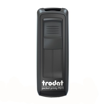 Stampila buzunar Trodat Pocket Printy 9511, parafa medic, tus albastru, 38x14 mm, culoare neagra Stampila buzunar Trodat Pocket Printy 9511, parafa medic, tus albastru, 38x14 mm, culoare neagra