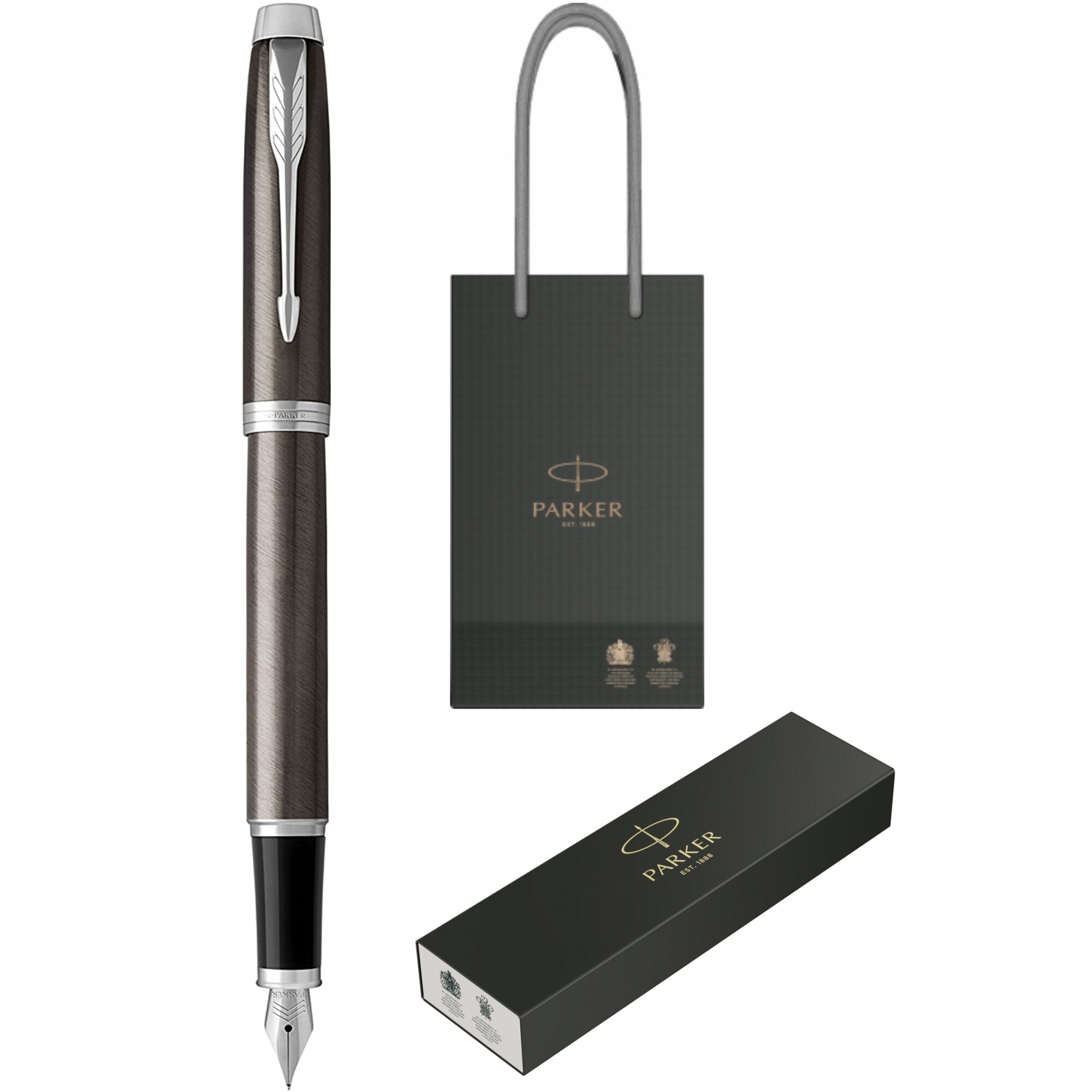 Stilou Parker IM Royal Standard Dark Espresso CT Personalizat prin Gravura Laser in Punga Parker