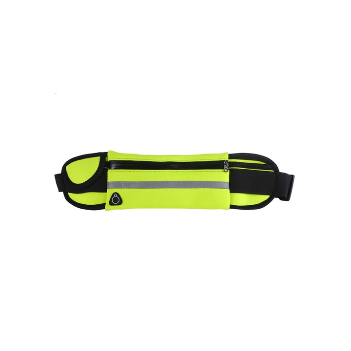 Спортна чанта за бягане с джоб за мобилен телефон и аксесоари, еластичен и регулируем колан, водоустойчива материя, зелена, BBL1600