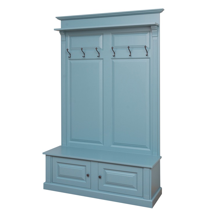 Cuier mare Szel-Mob cu 2 usi, culoare turcoaz, vopsit, 100% lemn masiv