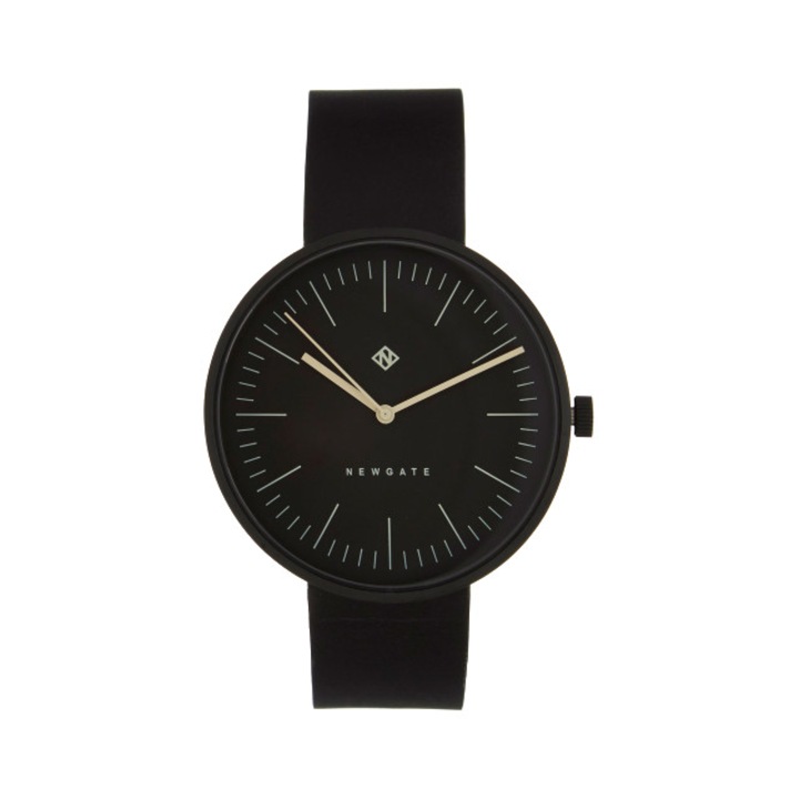 Ceas analog cu bratara din piele, Newgate Drumline, 40 mm, Neagra