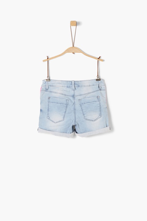 s.Oliver, Pantaloni scurti din denim, cu garnituri contrastante, Albastru deschis, 152 CM Standard