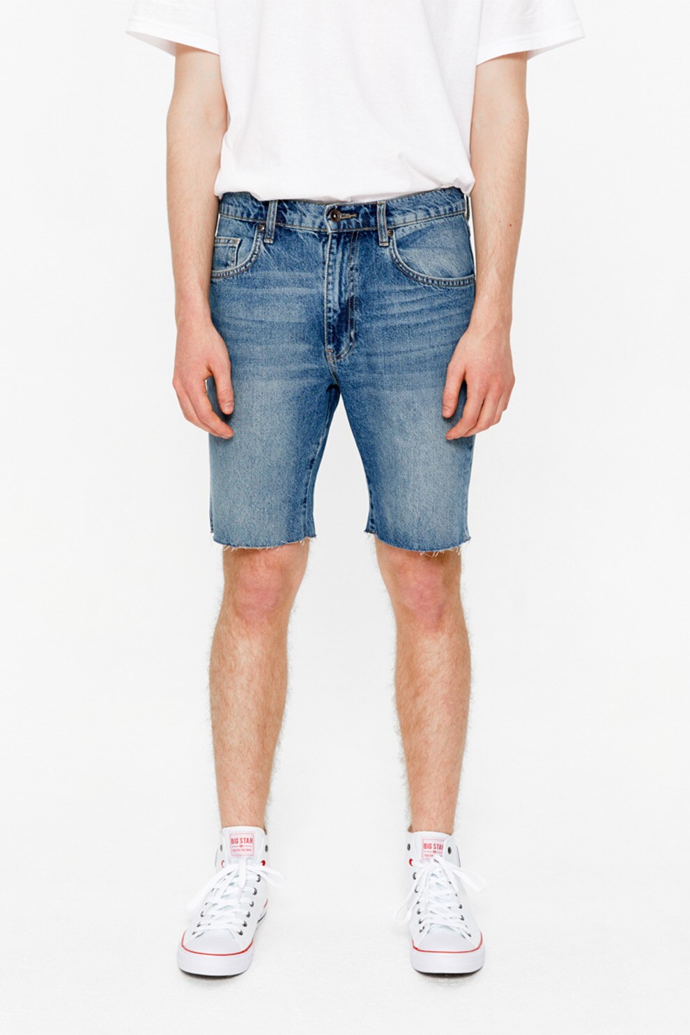 Big Star, Pantaloni scurti de denim Tyler 357, Bleumarin/Alb prafuit