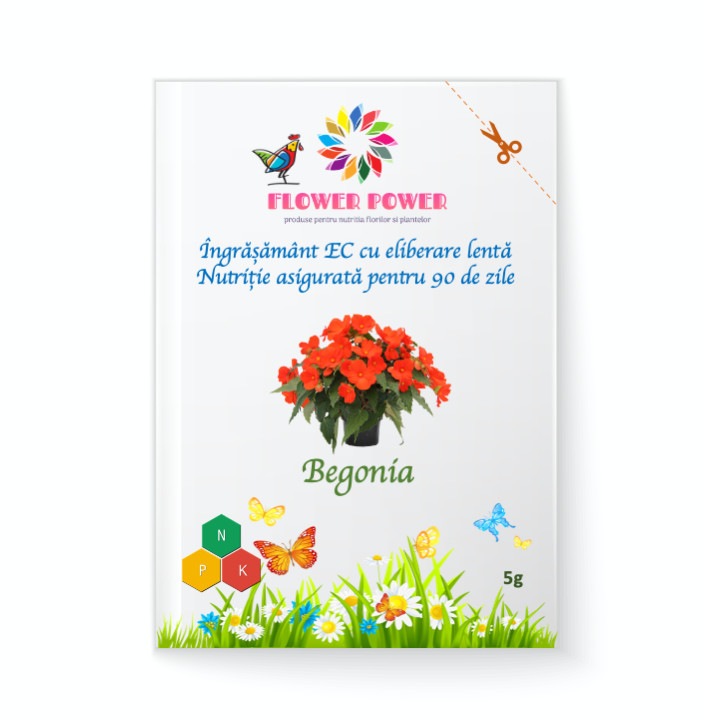 Ingrasamant cu eliberare lenta (90 zile) pentru Begonia (plic 5 grame)