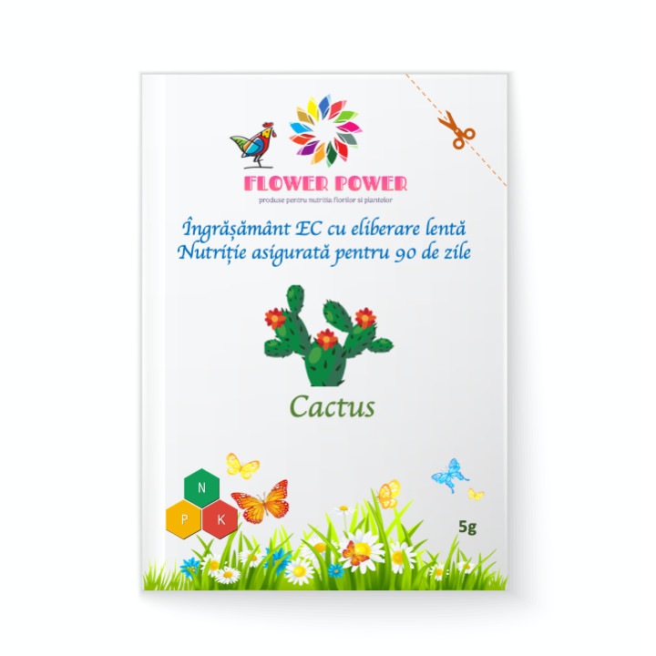 Ingrasamant cu eliberare lenta (90 zile) pentru Cactus (plic 5 grame)