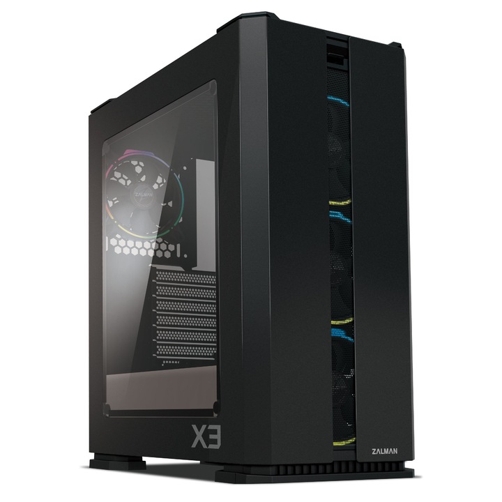 Компютърна кутия Zalman X3, черен, Middle Tower, Черен