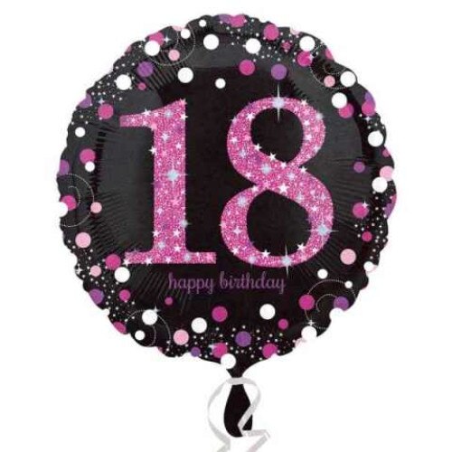 Balon folie, Happy Birthday, 18 ani, Pink Celebration