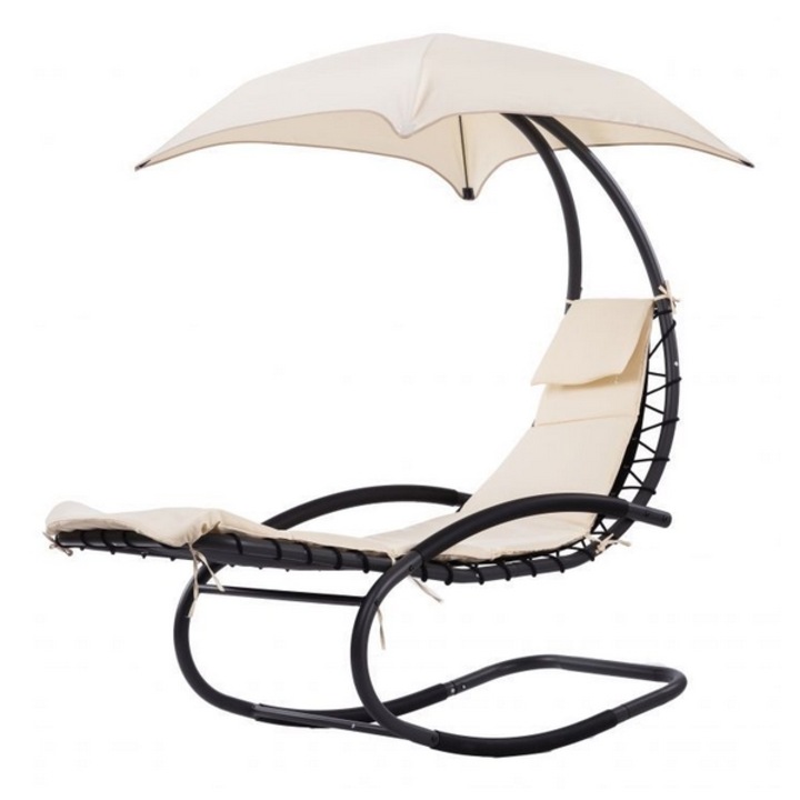 Balansoar de gradina cu parasolar, Modernhome, Crem, PH158a