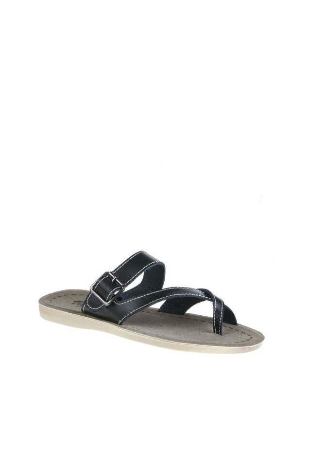 Papuci piele naturala Via Giulia culoare negru marime 36