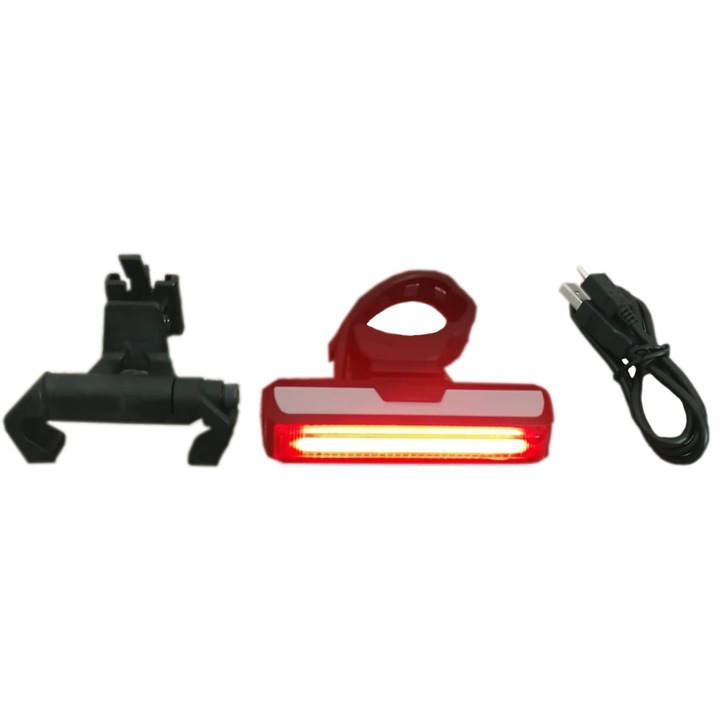 Stop COB LED Claud Butler Bion 27, reincarcabil USB, 6 moduri luminare, negru