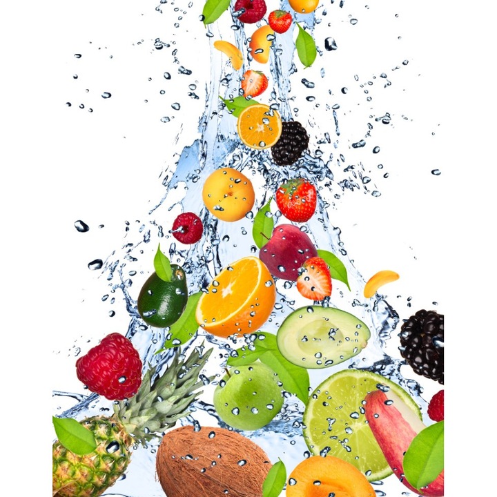 Fototapet de perete autoadeziv si lavabil Explozie de fructe, 135 x 225 cm