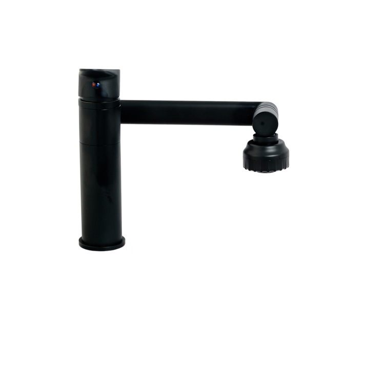 Смесители за умивалник TRENDY S, подвижна тръба, регулируема мъниста, две функции, матово черно