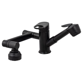 Baterie lavoar , TRENDY S, pipa mobila , para de dus extractabila , negru mat Baterie lavoar , TRENDY S, pipa mobila , para de dus extractabila , negru mat
