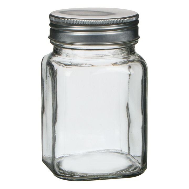 Borcan din sticla cu capac din aluminiu filetat Shopiens®, 380 ml