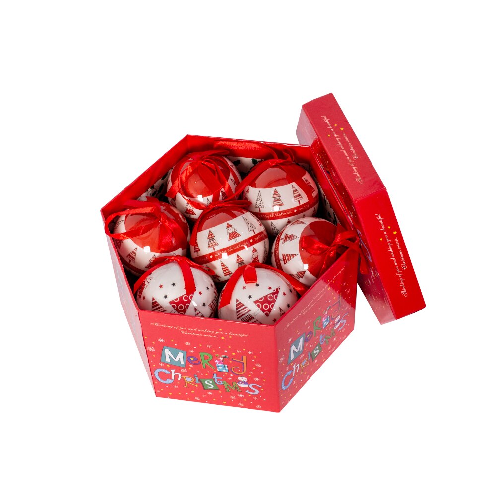 Set 14 globuri cu brazi in cutie de cadou