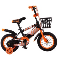 Bicicleta pentru copii 16 inch cu roti ajutatoare cu lumini, detasabile, frana de mana, cos