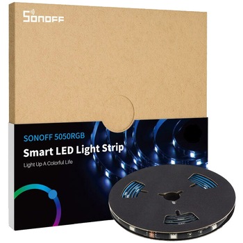 Extensie banda LED RGB Sonoff L1, Wireless, 300 lm, lumina colorata, IP65, 2m, compatibil Android/ iOS Extensie banda LED RGB Sonoff L1, Wireless, 300 lm, lumina colorata, IP65, 2m, compatibil Android/ iOS