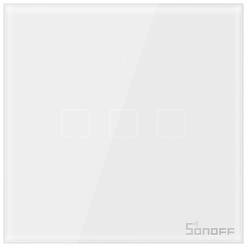 Intrerupator inteligent cu touch Sonoff T0 EU TX , Wireless, 3 canale, compatibil iOS/Android, Amazon Alexa/Google Assistant, sticla, Alb Intrerupator inteligent cu touch Sonoff T0 EU TX , Wireless, 3 canale, compatibil iOS/Android, Amazon Alexa/Google Assistant, sticla, Alb