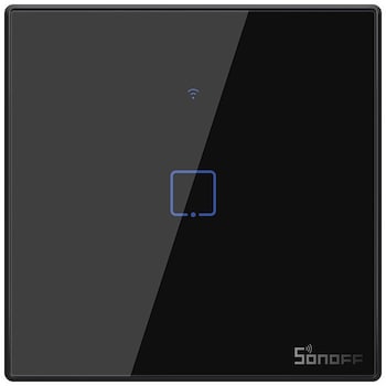 Intrerupator inteligent cu touch Sonoff T3 EU TX, Wireless + RF 433, 1 canal, compatibil iOS/Android, Amazon Alexa/Google Assistant, sticla, Negru Intrerupator inteligent cu touch Sonoff T3 EU TX, Wireless + RF 433, 1 canal, compatibil iOS/Android, Amazon Alexa/Google Assistant, sticla, Negru